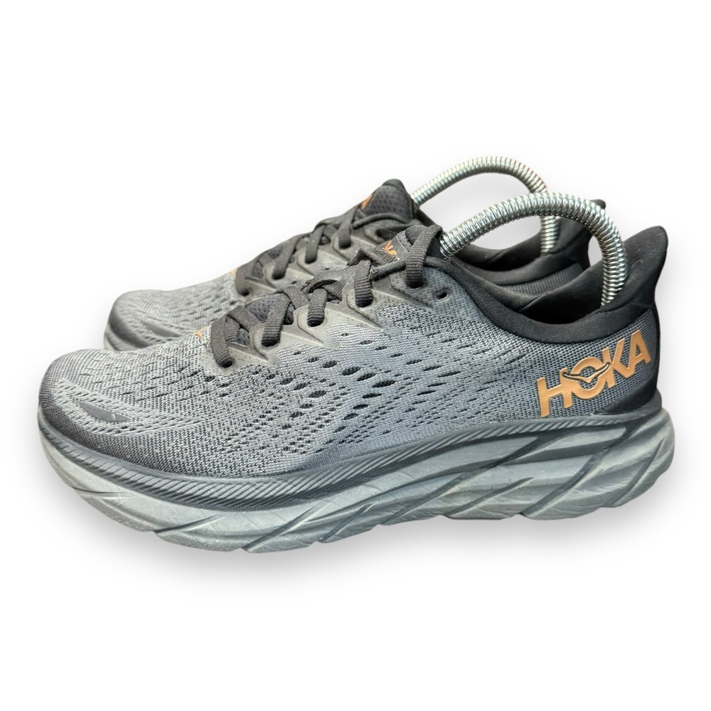 Hoka One One Gray and Orange Athletic Shoes